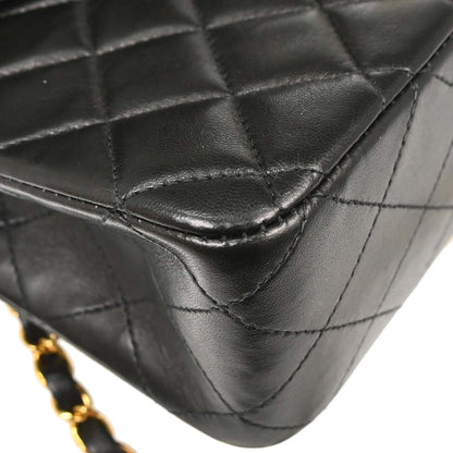 Chanel Black Lambskin Medium Classic Double Flap Shoulder Bag