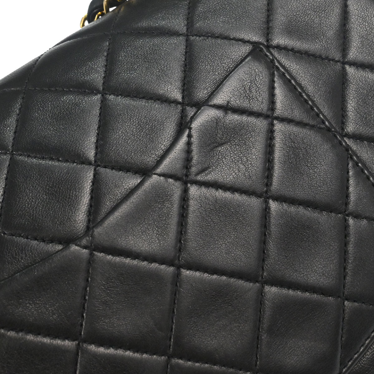 Chanel 1991-1994 Black Lambskin Medium Classic Double Flap Shoulder Bag