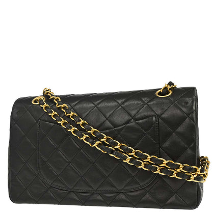 Chanel Black Lambskin Medium Classic Double Flap Shoulder Bag