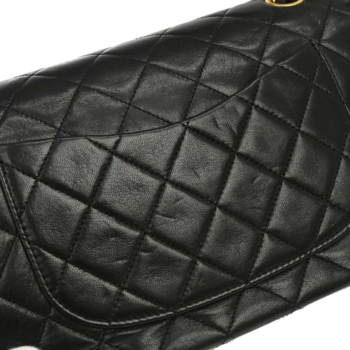 Chanel Black Lambskin Medium Classic Double Flap Shoulder Bag