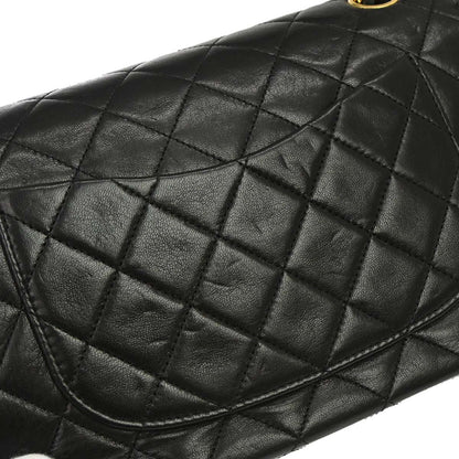 Chanel Black Lambskin Medium Classic Double Flap Shoulder Bag