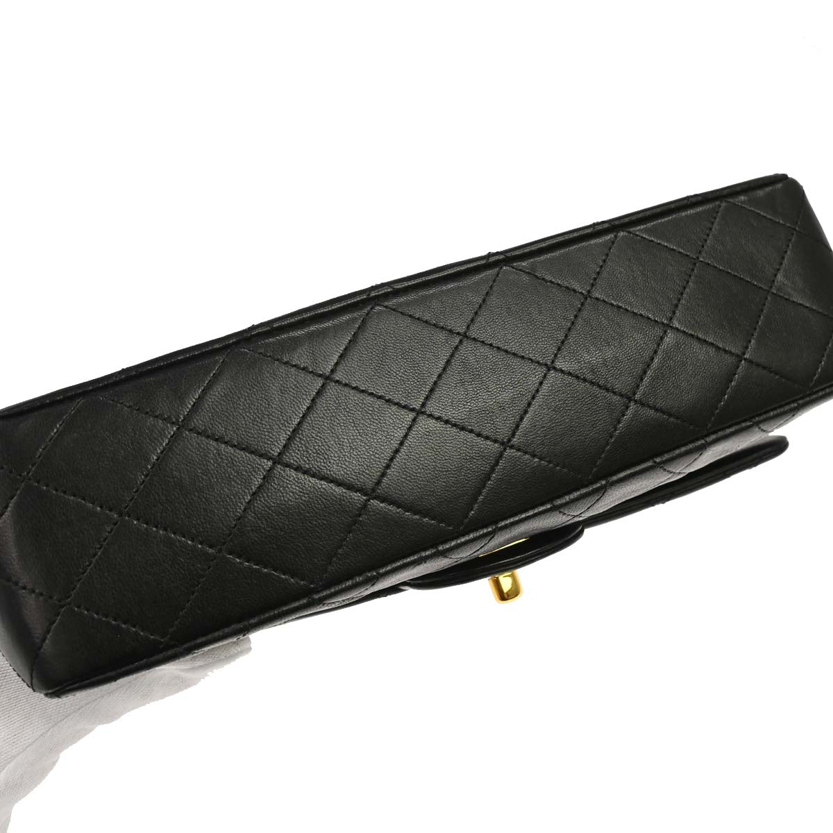 Chanel Black Lambskin Medium Classic Double Flap Shoulder Bag