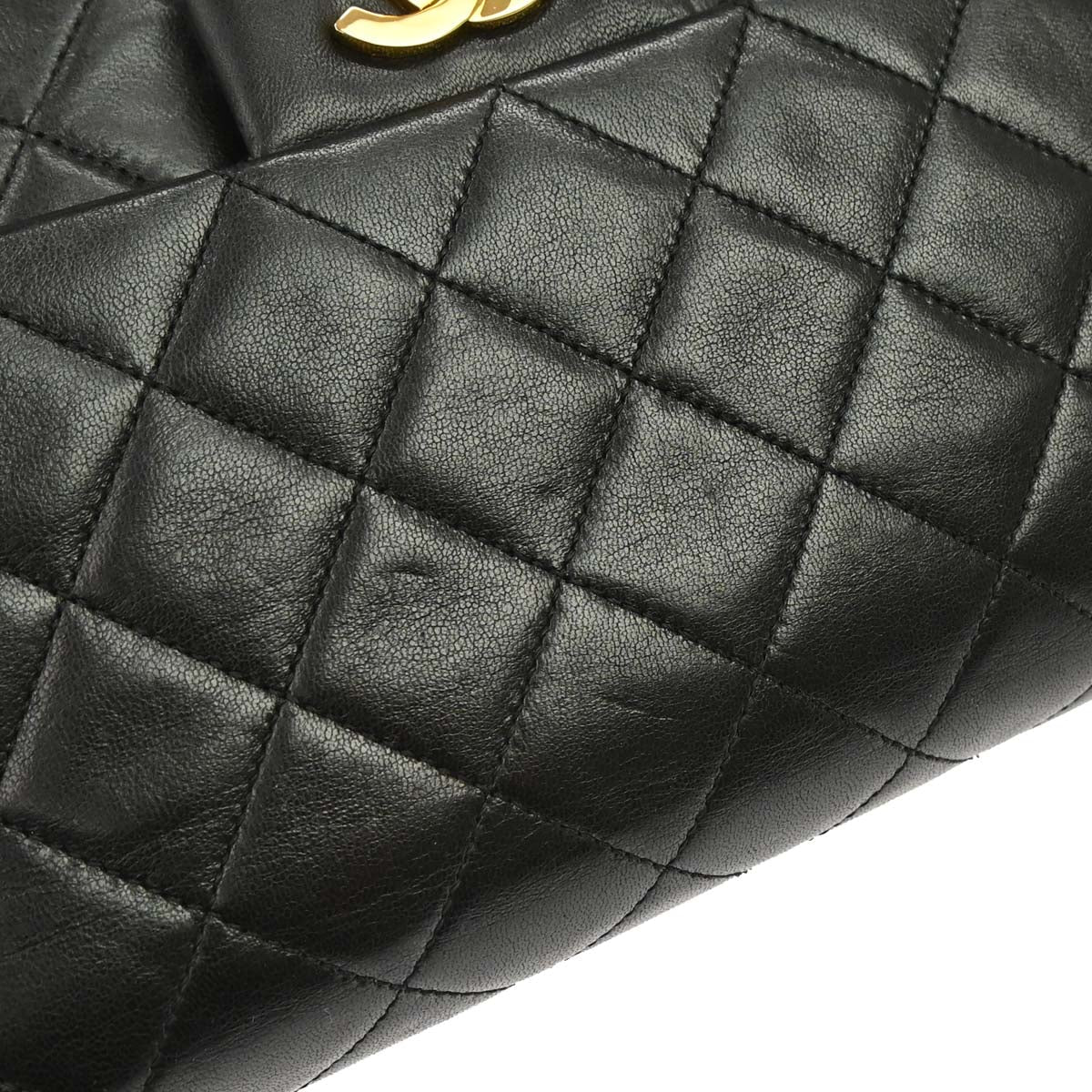 Chanel Black Lambskin Medium Classic Double Flap Shoulder Bag