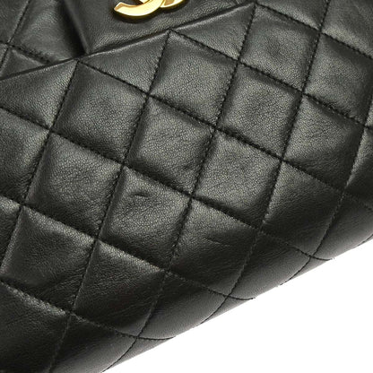 Chanel Black Lambskin Medium Classic Double Flap Shoulder Bag