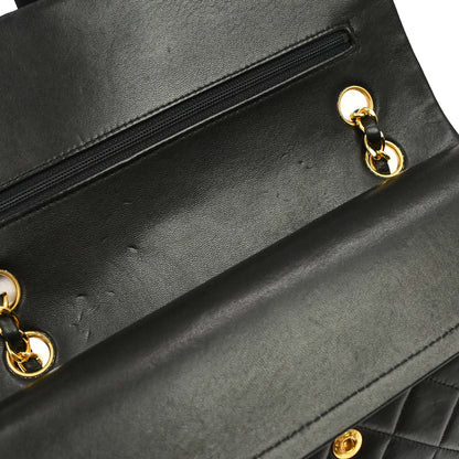 Chanel Black Lambskin Medium Classic Double Flap Shoulder Bag