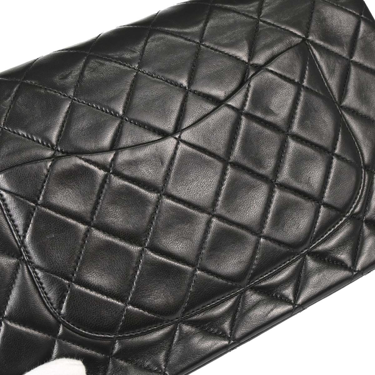 Chanel 1994-1996 Black Lambskin Medium Classic Double Flap Shoulder Bag