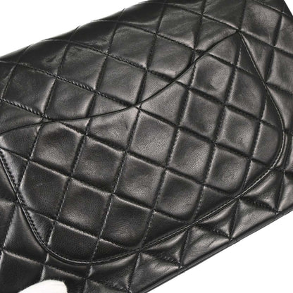 Chanel 1994-1996 Black Lambskin Medium Classic Double Flap Shoulder Bag