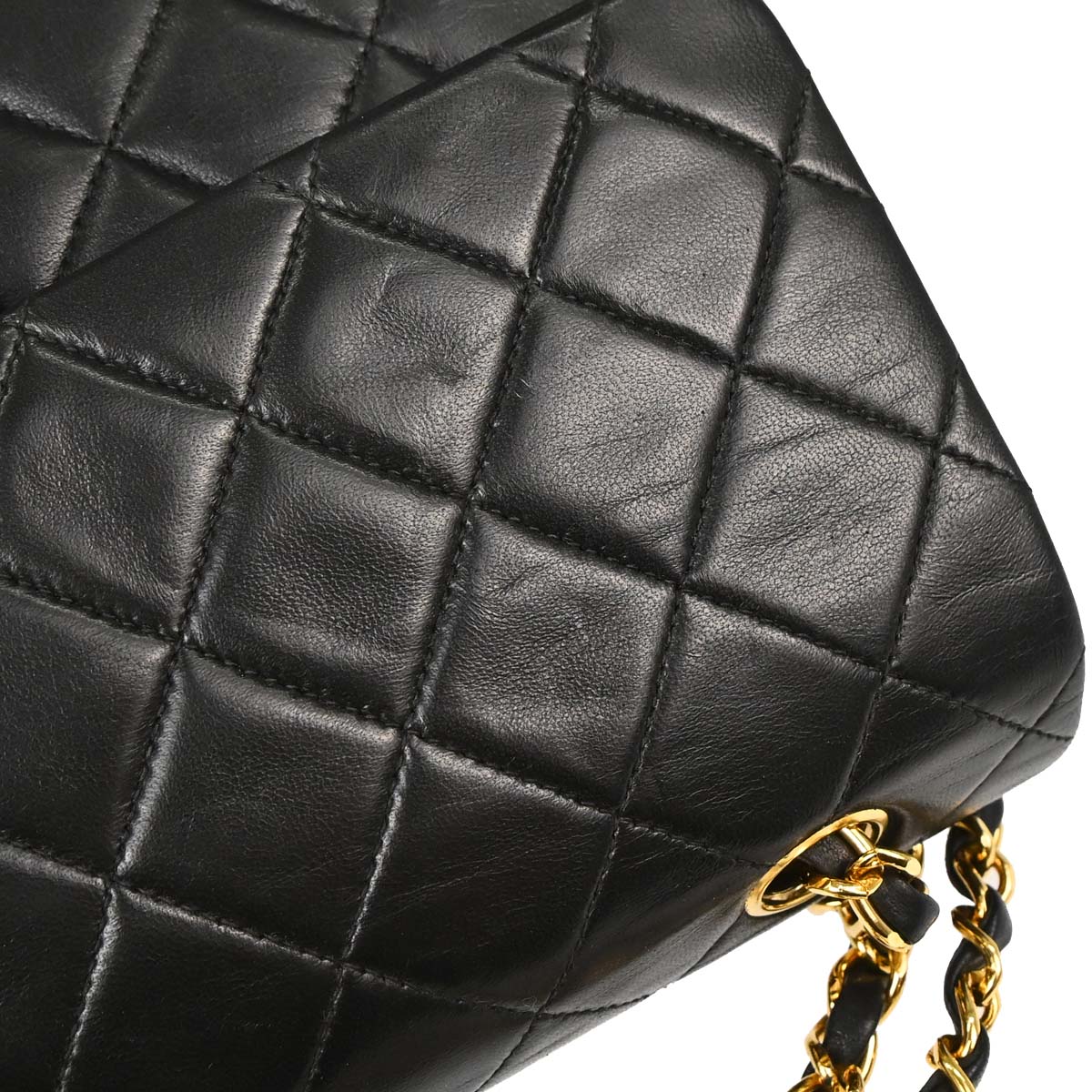 Chanel 1994-1996 Black Lambskin Medium Classic Double Flap Shoulder Bag
