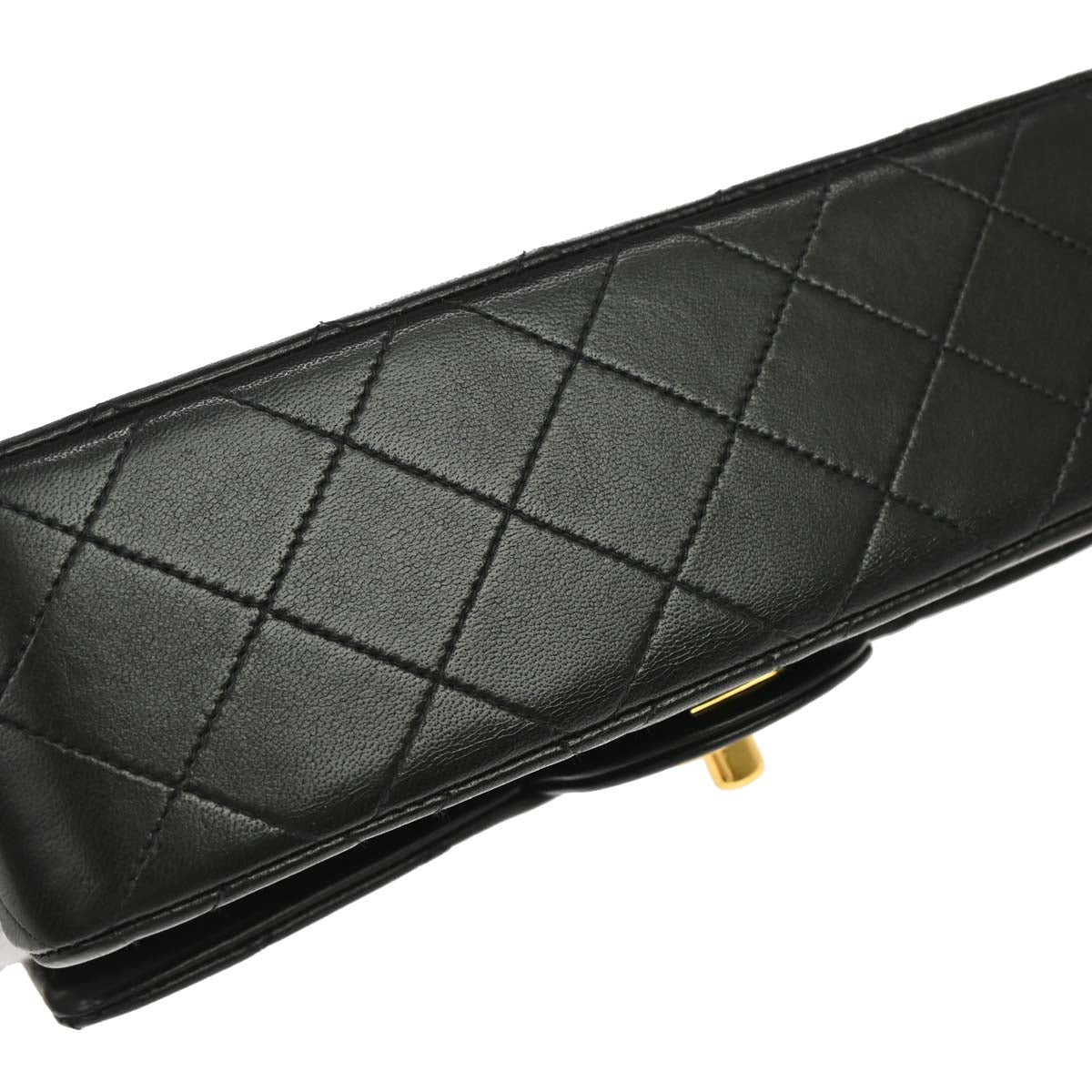 Chanel 1996-1997 Black Lambskin Small Classic Double Flap Shoulder Bag