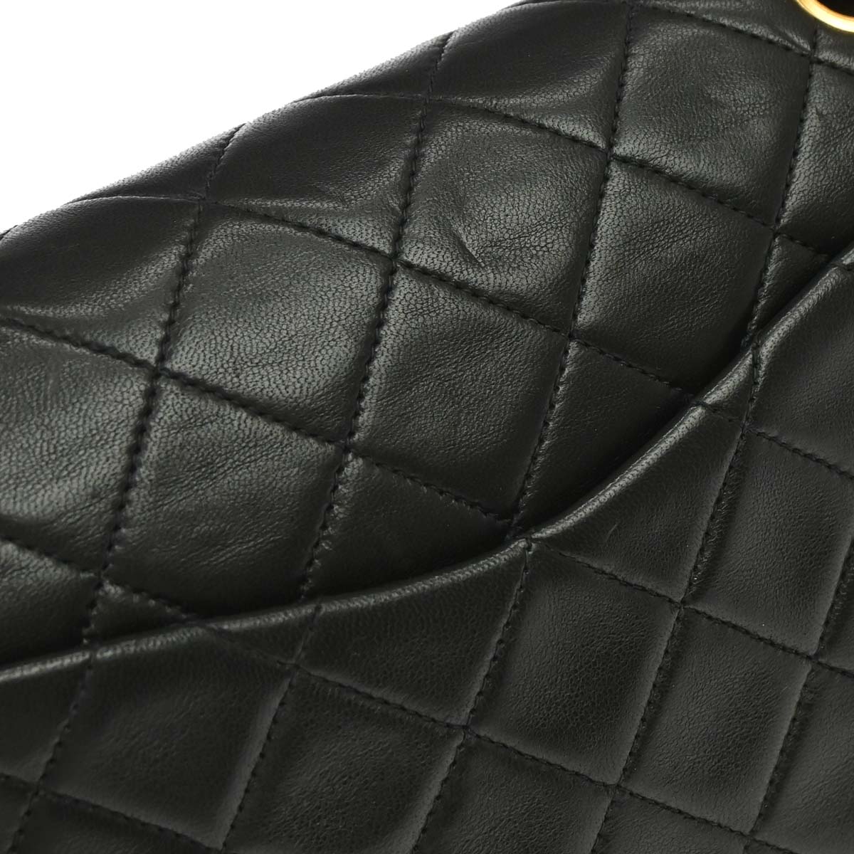 Chanel 1996-1997 Black Lambskin Small Classic Double Flap Shoulder Bag