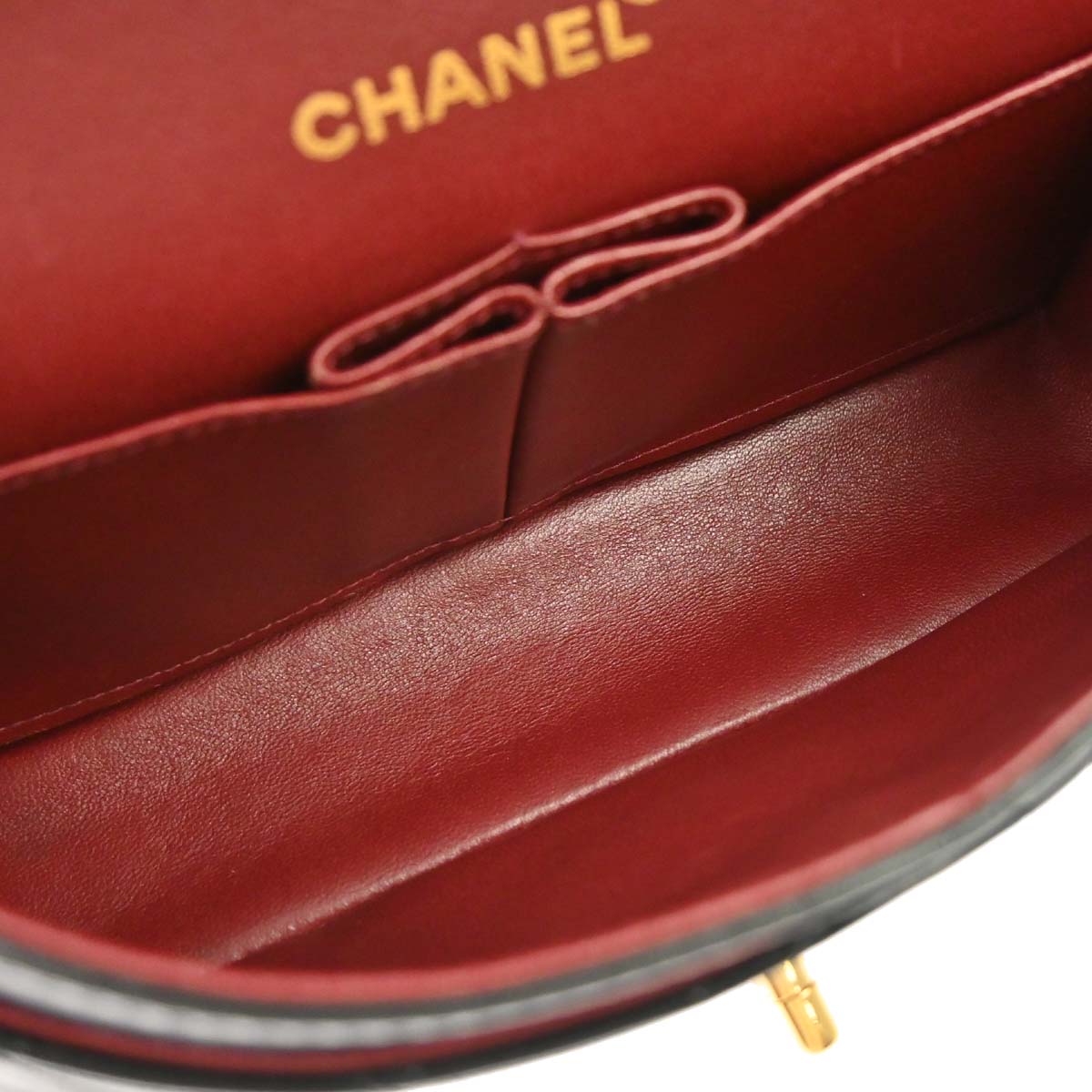 Chanel 1996-1997 Black Lambskin Small Classic Double Flap Shoulder Bag