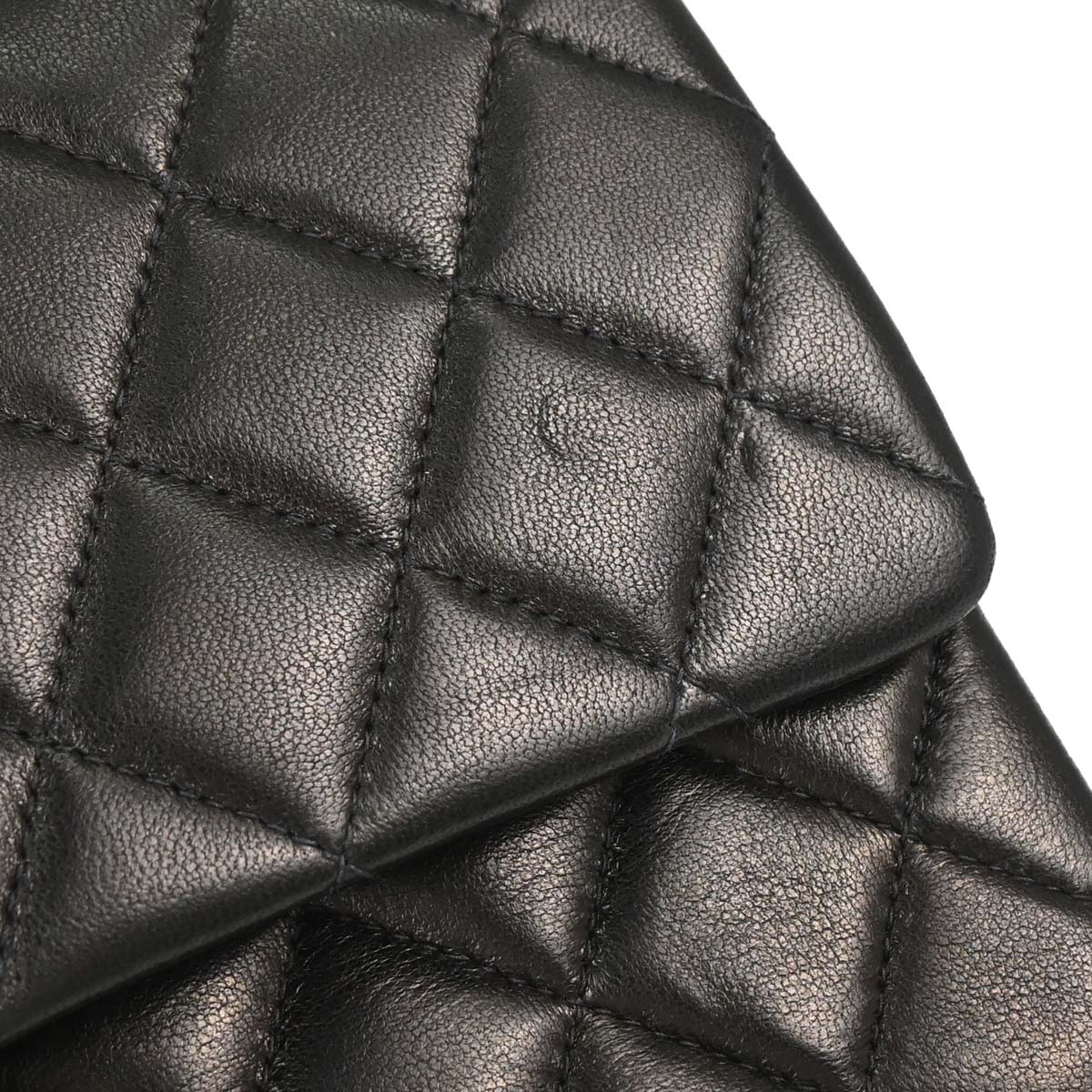 Chanel 1997-1999 Black Lambskin Medium Classic Double Flap Shoulder Bag