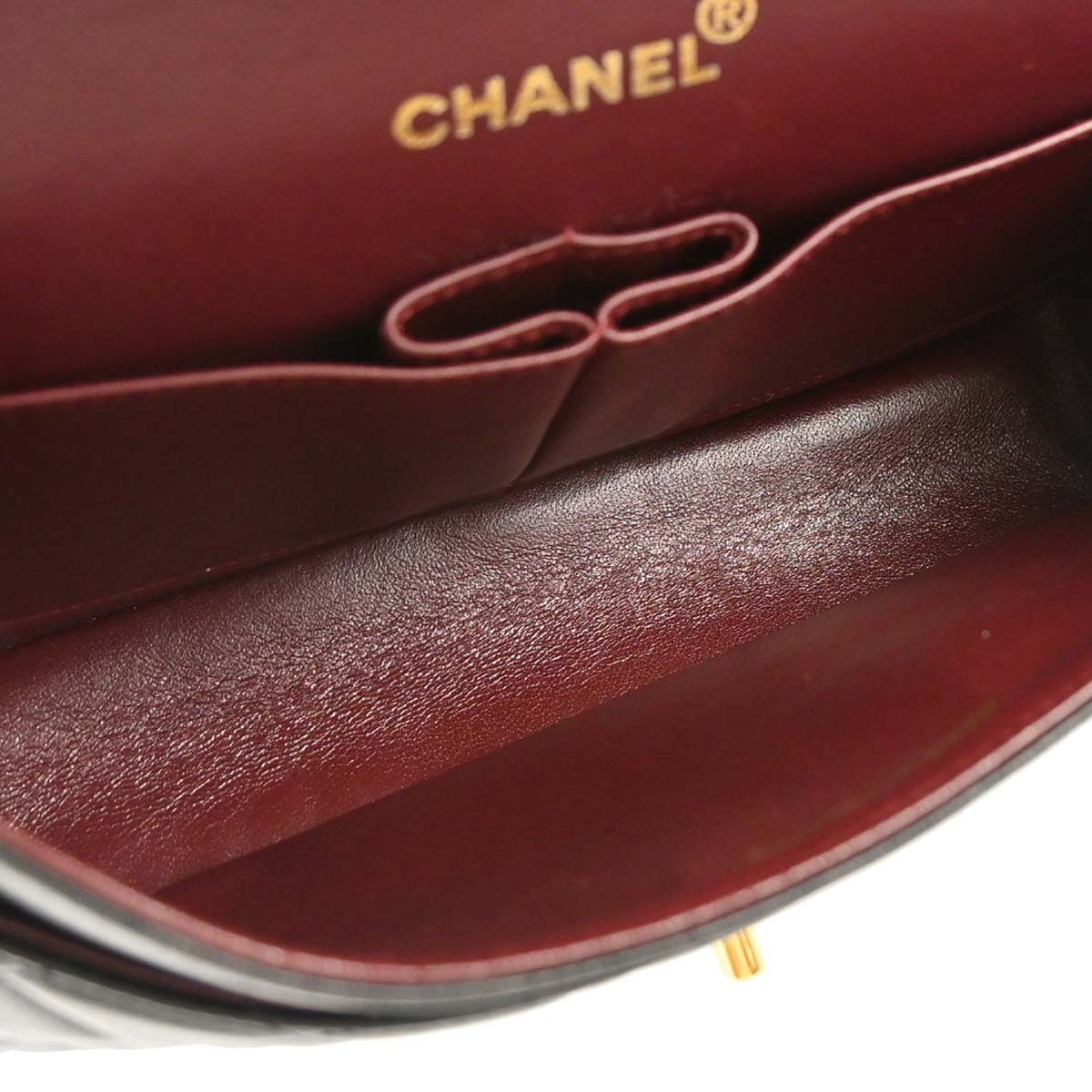 Chanel 1997-1999 Black Lambskin Medium Classic Double Flap Shoulder Bag