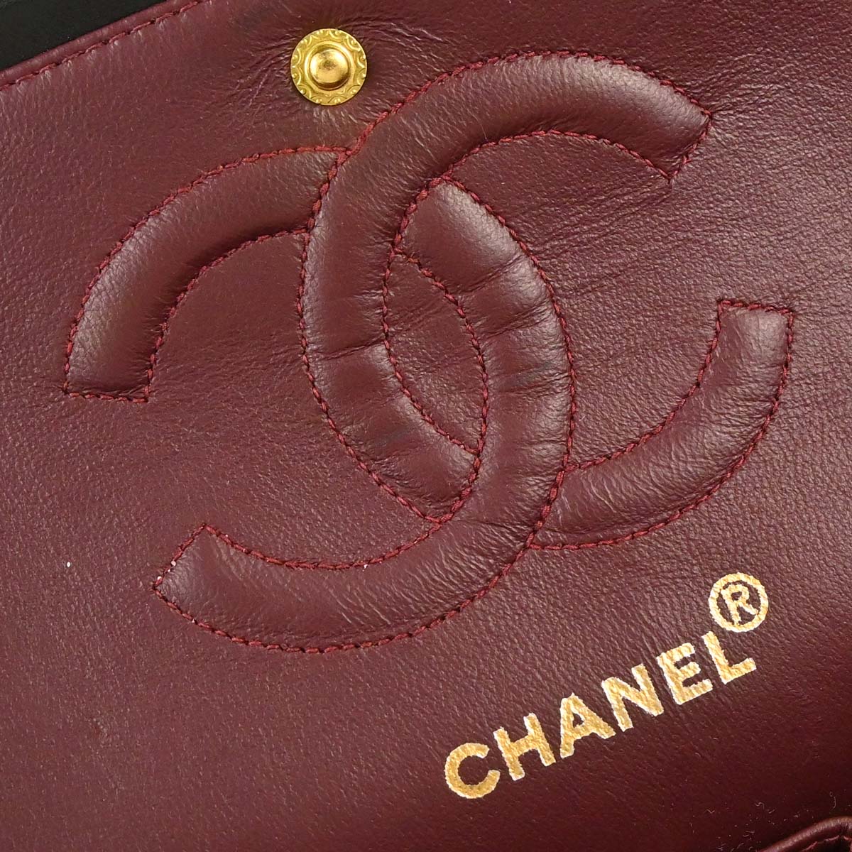 Chanel 1997-1999 Black Lambskin Medium Classic Double Flap Shoulder Bag