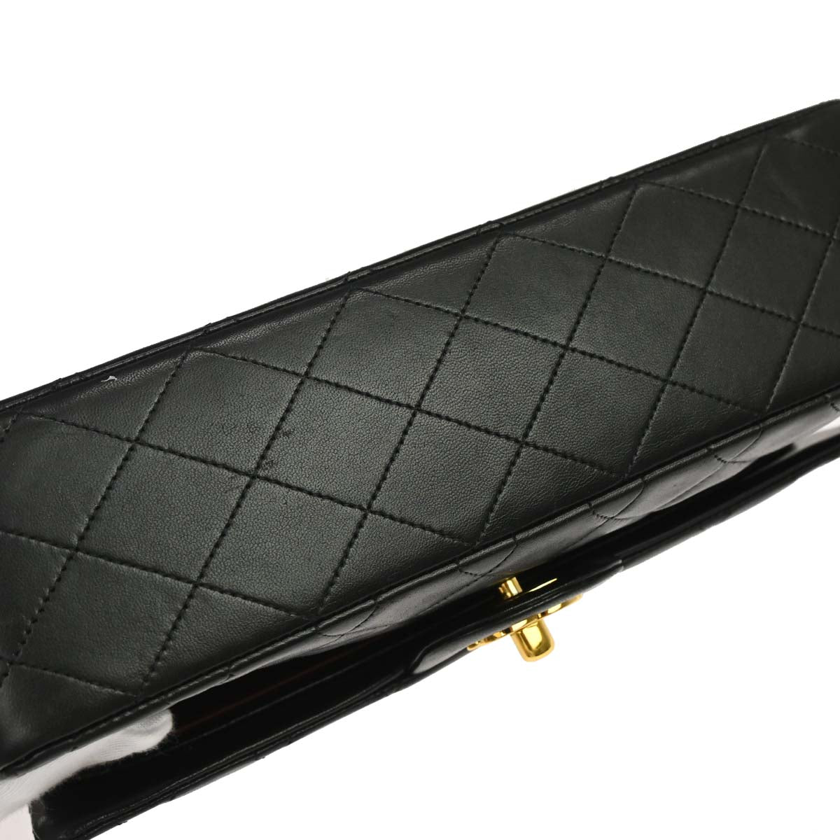Chanel 1989-1991 Black Lambskin Medium Classic Double Flap Shoulder Bag