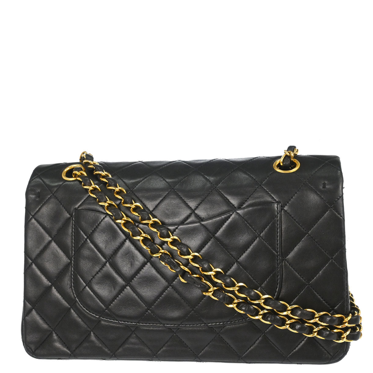 Chanel Black Lambskin Medium Classic Double Flap Shoulder Bag