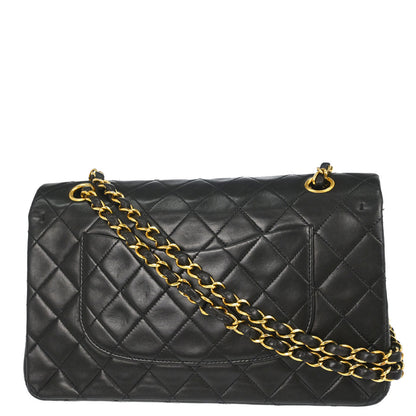 Chanel Black Lambskin Medium Classic Double Flap Shoulder Bag