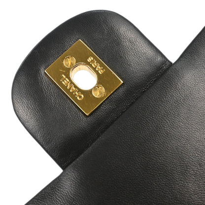 Chanel Black Lambskin Medium Classic Double Flap Shoulder Bag