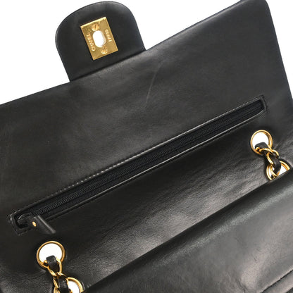 Chanel Black Lambskin Medium Classic Double Flap Shoulder Bag