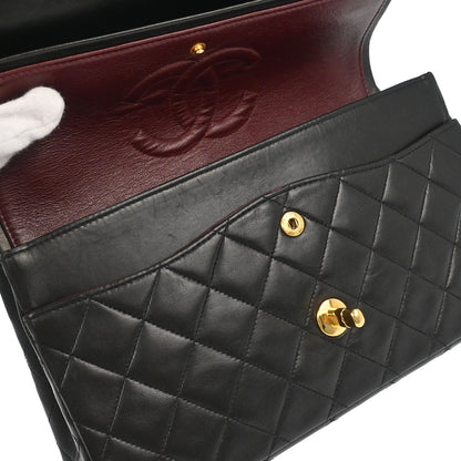 Chanel Black Lambskin Medium Classic Double Flap Shoulder Bag