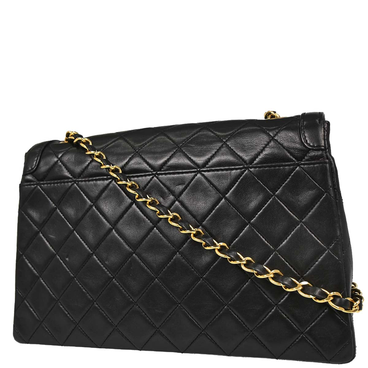 Chanel 1989-1991 Black Lambskin Shoulder Bag