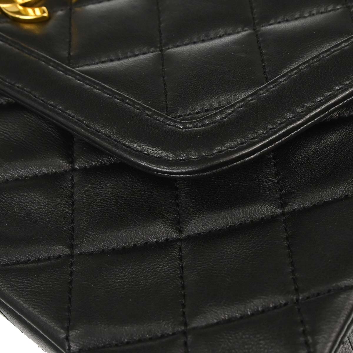 Chanel 1989-1991 Black Lambskin Shoulder Bag