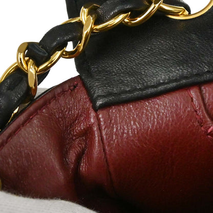 Chanel 1989-1991 Black Lambskin Shoulder Bag