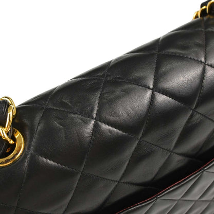Chanel 1994-1996 Black Lambskin Maxi Classic Flap Shoulder Bag