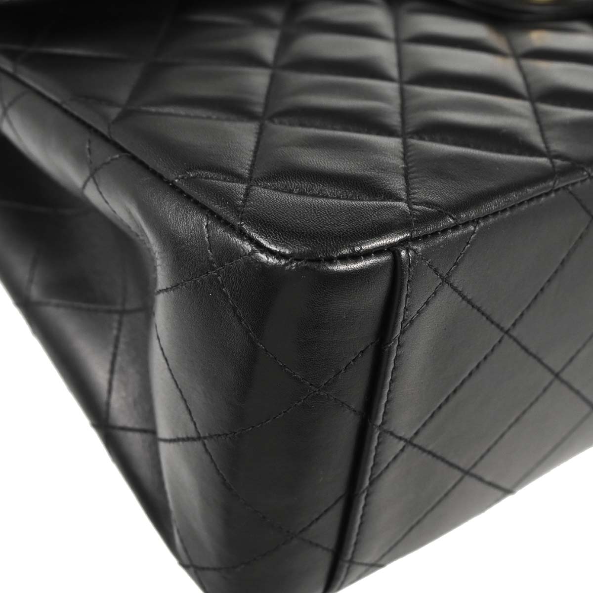 Chanel 1994-1996 Black Lambskin Maxi Classic Flap Shoulder Bag