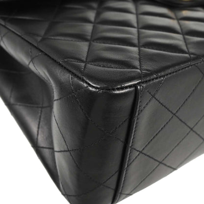 Chanel 1994-1996 Black Lambskin Maxi Classic Flap Shoulder Bag