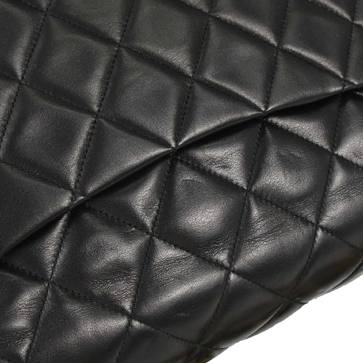 Chanel 1994-1996 Black Lambskin Maxi Classic Flap Shoulder Bag