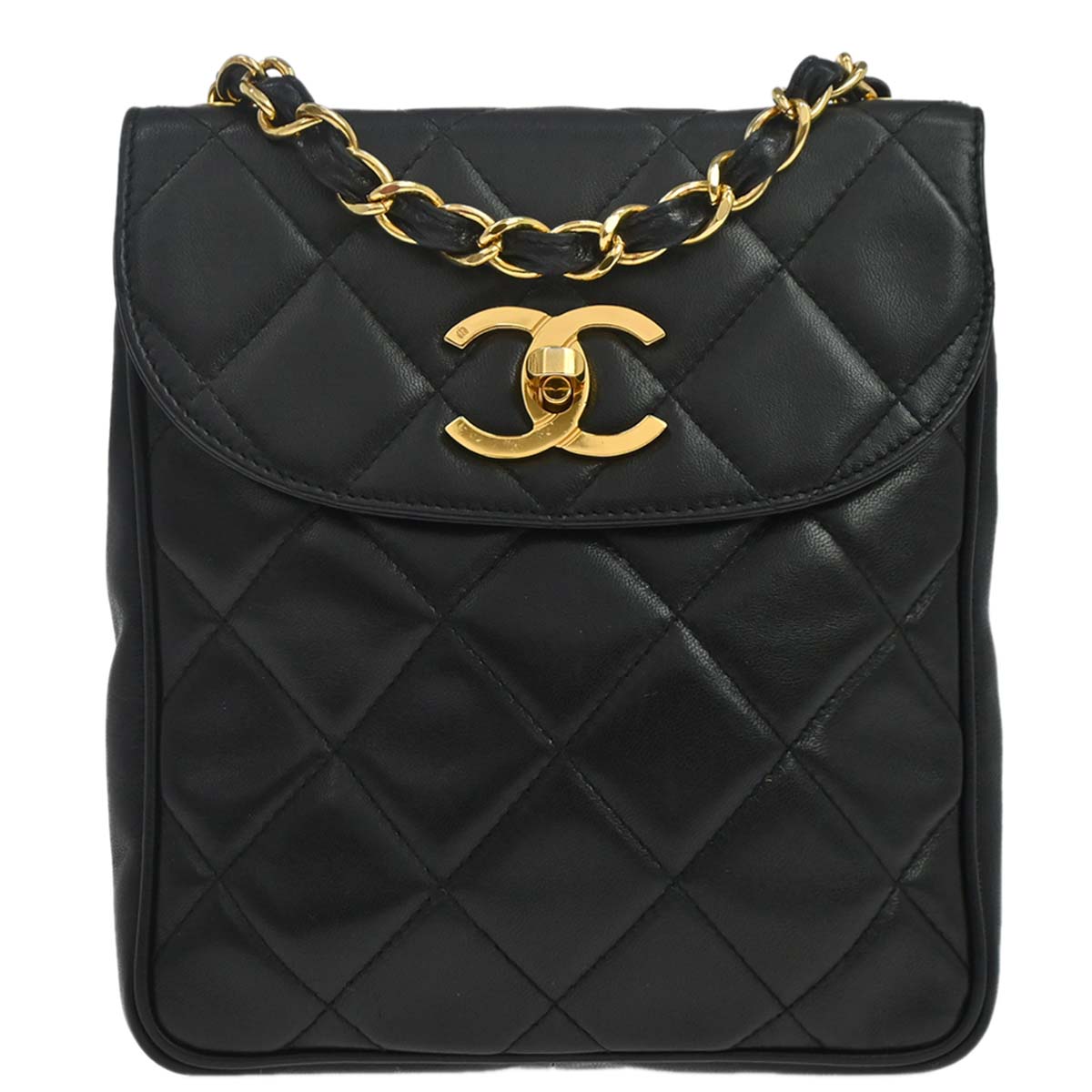 Chanel 1994-1996 Black Lambskin Shoulder Bag