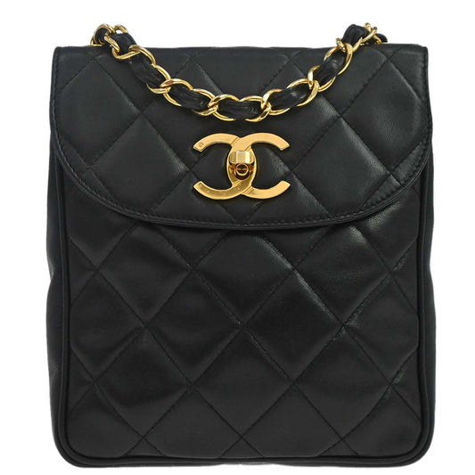 Chanel 1994-1996 Black Lambskin Shoulder Bag