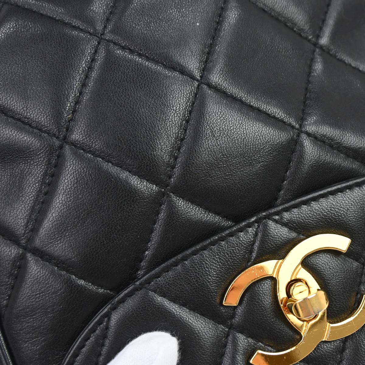 Chanel 1994-1996 Black Lambskin Shoulder Bag