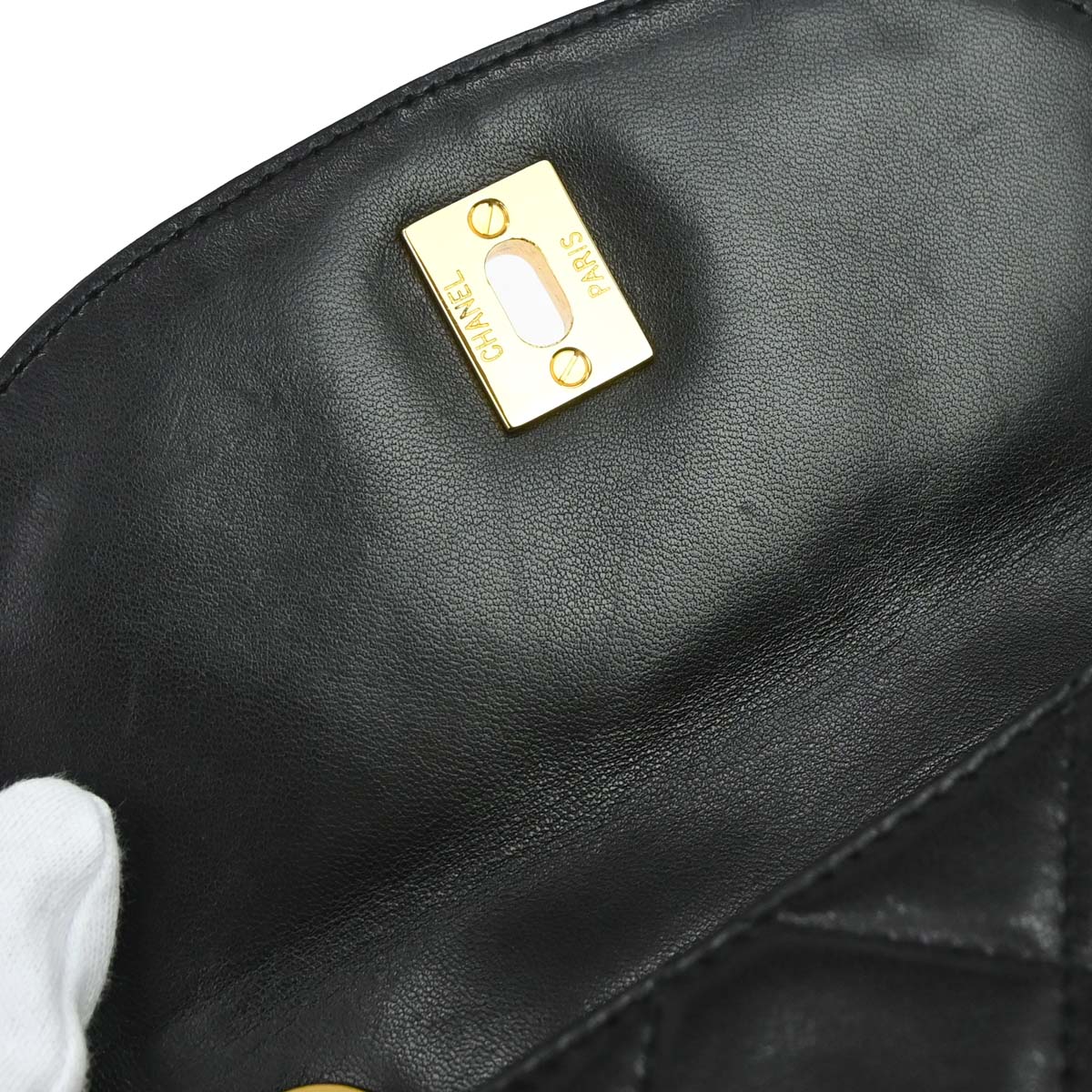 Chanel 1994-1996 Black Lambskin Shoulder Bag