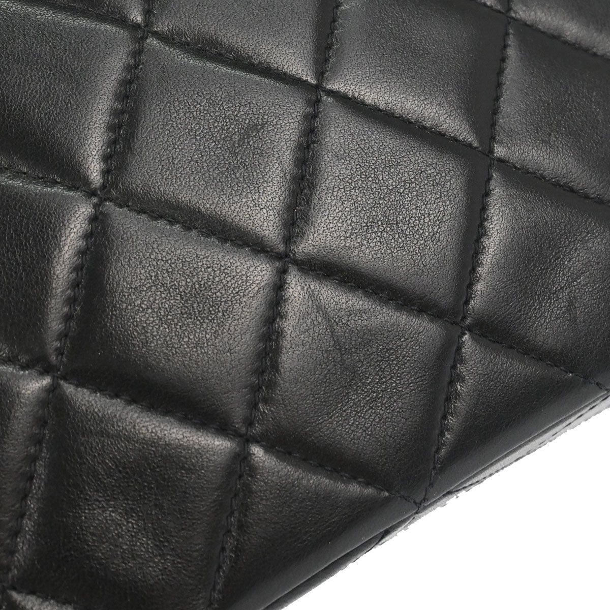 Chanel 1991-1994 Black Lambskin Classic Square Flap Shoulder Bag 20