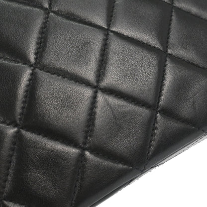 Chanel 1991-1994 Black Lambskin Classic Square Flap Shoulder Bag 20
