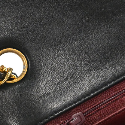 Chanel 1991-1994 Black Lambskin Classic Square Flap Shoulder Bag 20