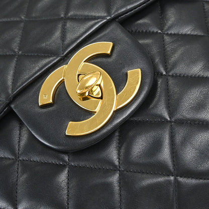Chanel 1994-1996 Black Lambskin Maxi Classic Flap Shoulder Bag