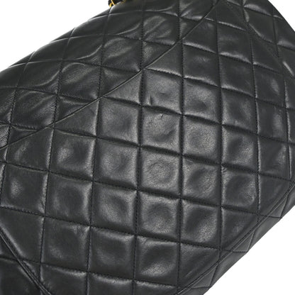 Chanel 1994-1996 Black Lambskin Maxi Classic Flap Shoulder Bag