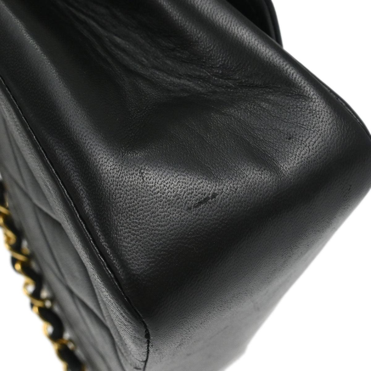 Chanel 1991-1994 Black Lambskin Small Diana Shoulder Bag