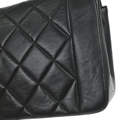 Chanel 1991-1994 Black Lambskin Small Diana Shoulder Bag