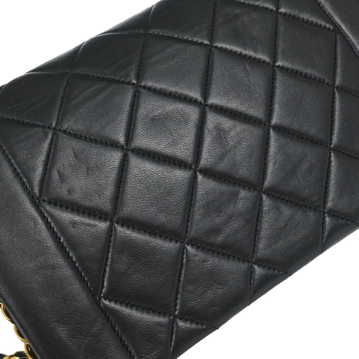 Chanel 1991-1994 Black Lambskin Small Diana Shoulder Bag