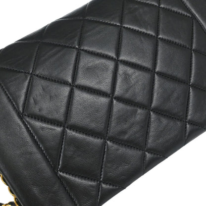 Chanel 1991-1994 Black Lambskin Small Diana Shoulder Bag