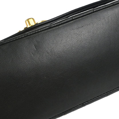Chanel 1991-1994 Black Lambskin Small Diana Shoulder Bag