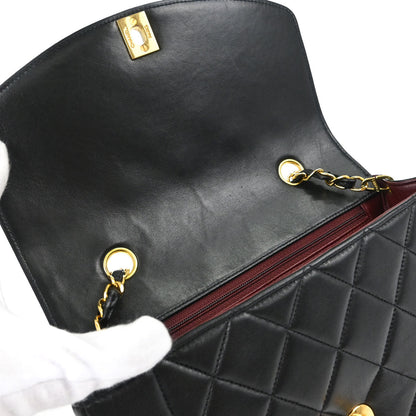 Chanel 1991-1994 Black Lambskin Small Diana Shoulder Bag