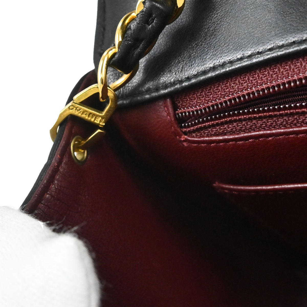 Chanel 1991-1994 Black Lambskin Small Diana Shoulder Bag