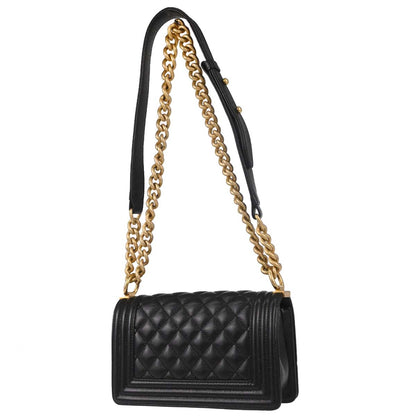 Boy Chanel Black Caviar Skin Small Chain Shoulder Bag