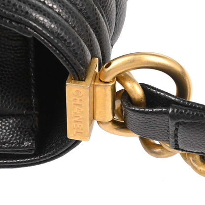 Boy Chanel Black Caviar Skin Small Chain Shoulder Bag