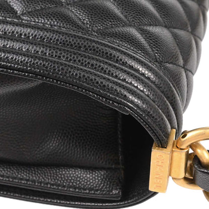 Boy Chanel Black Caviar Skin Small Chain Shoulder Bag